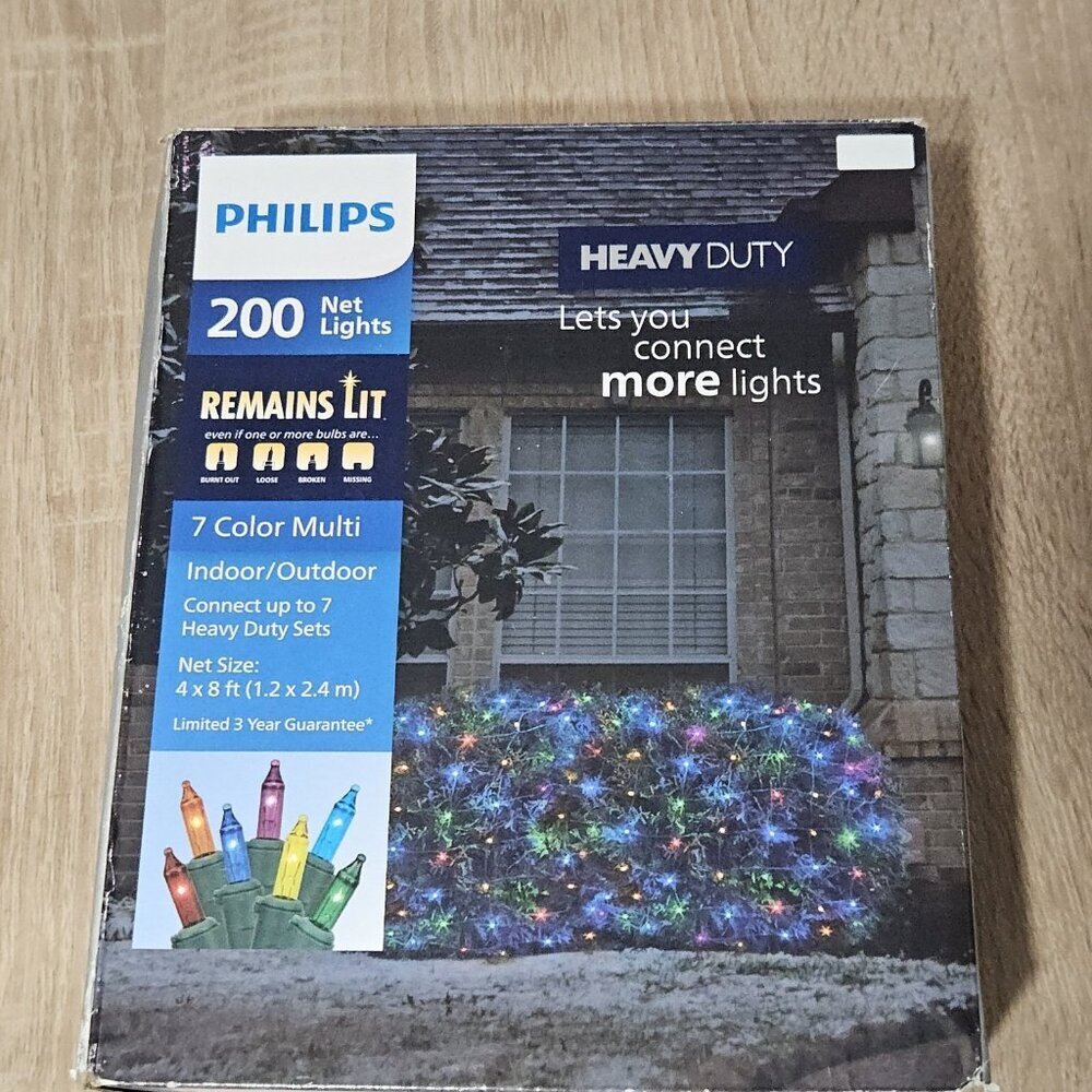 Philips 200ct 4' x 8' Heavy Duty Net Lights Color W/ Green Wire Indoor & Outdoor